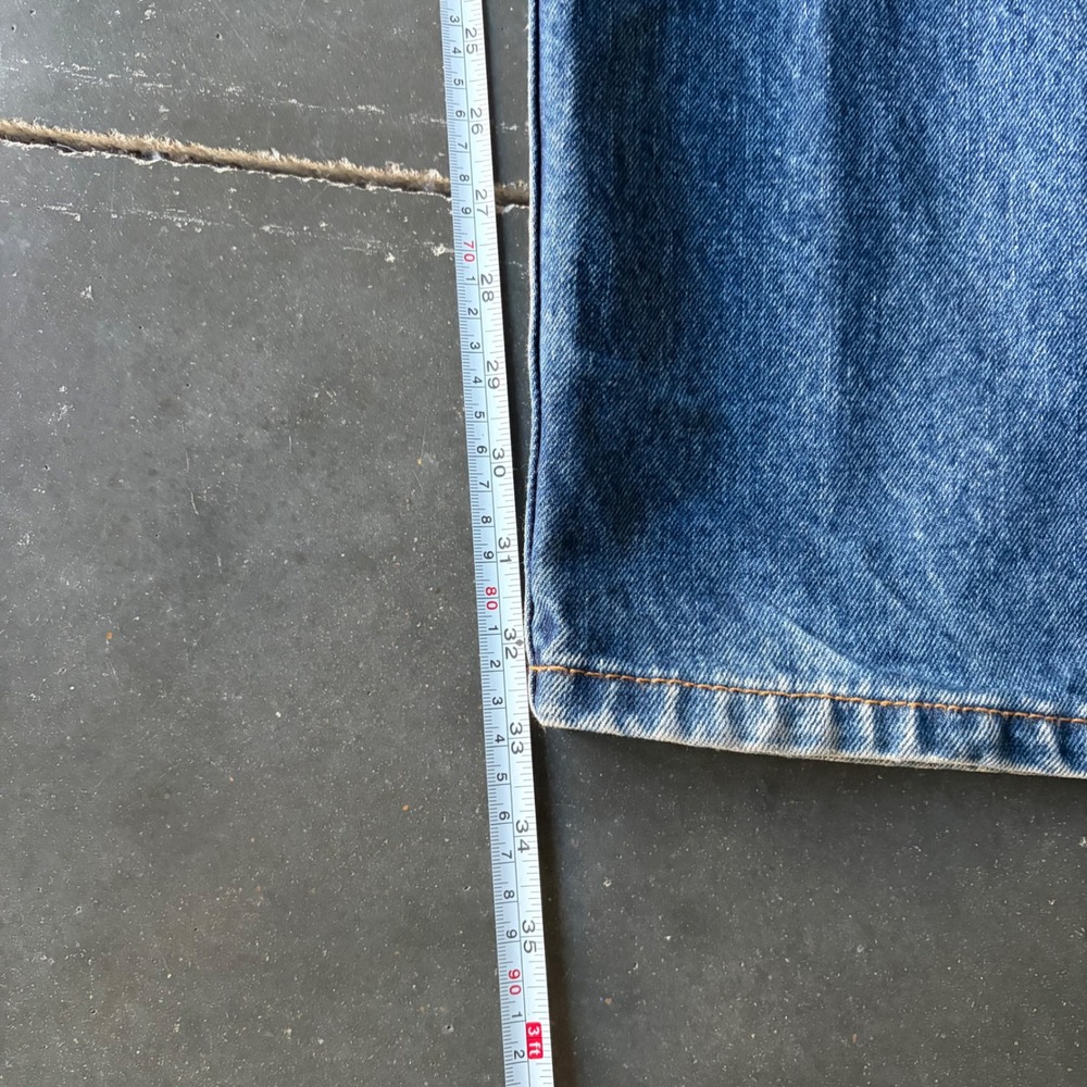 Levis 505 Regular Fit Straight Leg Blue Denim Jeans Mens W36 L32 - Picture 5 of 7